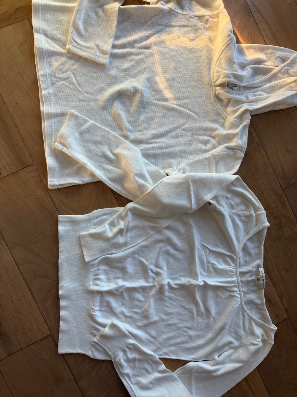 Set of White Long-Sleeve Tops - Banana Republic and Loft, size XS